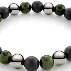 ITALGEM STEEL 8MM BEADED BRACELET BB-310-M