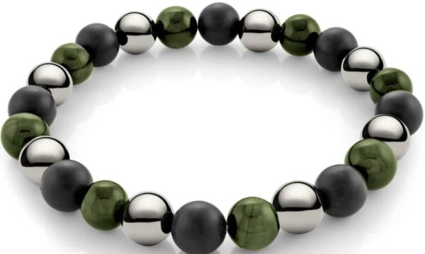 ITALGEM STEEL 8MM BEADED BRACELET BB-310-M