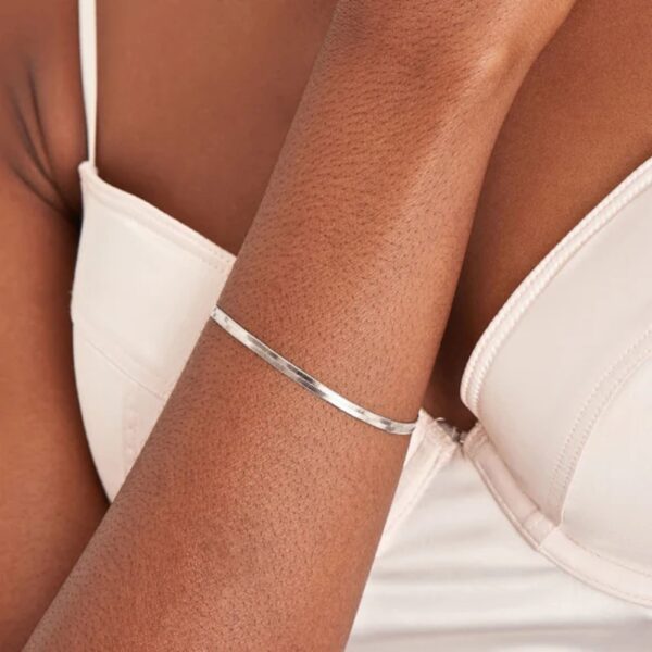 ANIA HAIE SILVER FLAT SNAKE CHAIN BRACELET B046-01H - Image 2