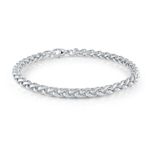 ITALGEM STEEL WHEAT LINK BRACELET SMB575-8