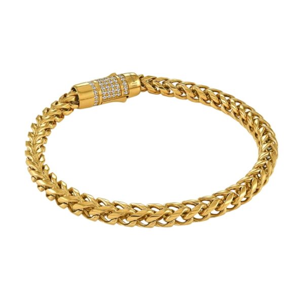 ITALGEM STEEL FRANCO STUDDED BRACELET SMB769-GO-8
