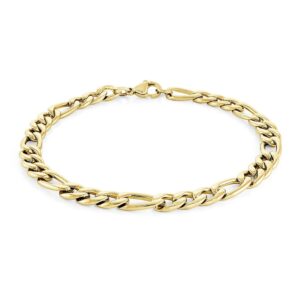 ITALGEM STEEL FIGARO LINK BRACELET SMB480-7.25