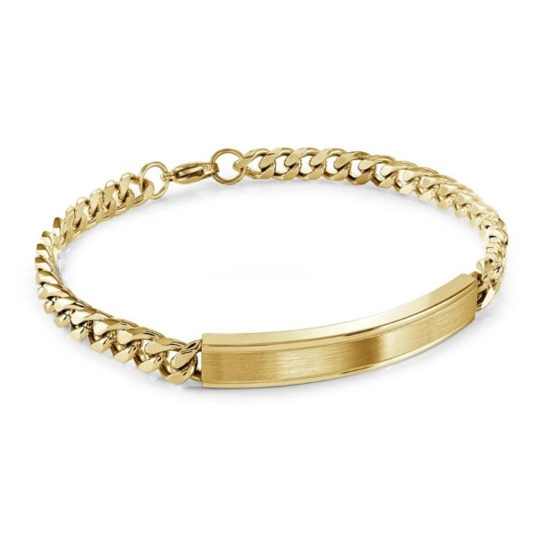 ITALGEM STEEL ID-PLATE CURB BRACELET SMB802-GO