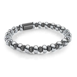 ITALGEM STEEL BEADED RETRO STRETCH BRACELET BB-397-8