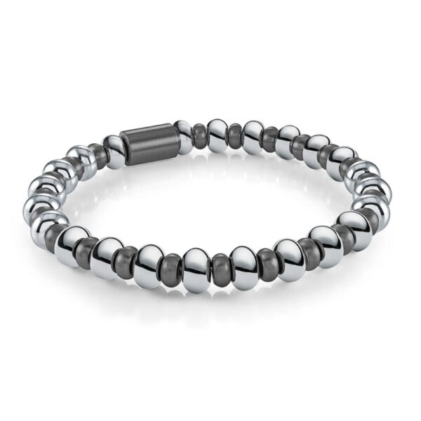 ITALGEM STEEL BEADED RETRO STRETCH BRACELET BB-397-8