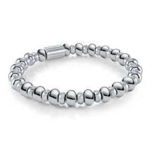 ITALGEM STEEL BEADED RETRO STRETCH BRACELET BB-395-8