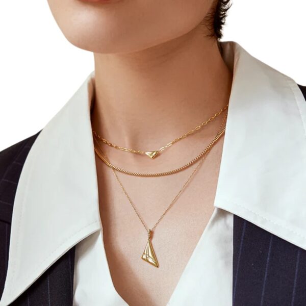 ANIA HAIE SILVER TRIANGLE PENDANT NECKLACE N059-04G - Image 2