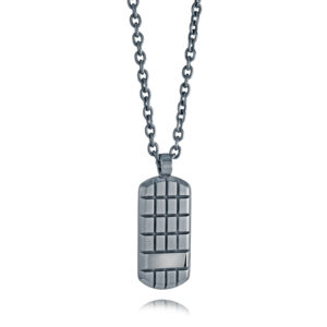 ITALGEM STEEL CHECKERED DOG TAG SP388