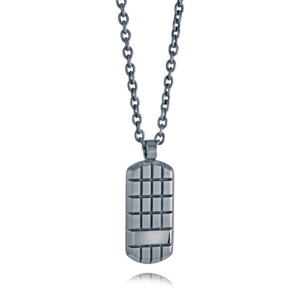 ITALGEM STEEL CHECKERED DOG TAG SP388