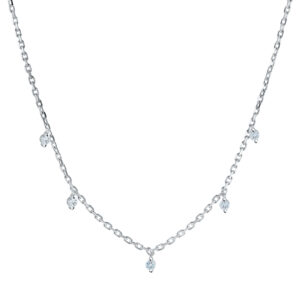 ITALGEM STEEL DROP OLINK NECKLACE SWN90