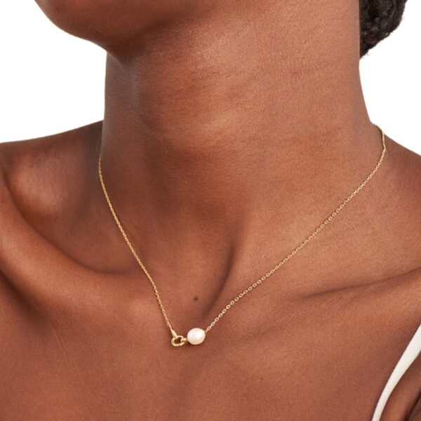GOLD PEARL LINK CHAIN NECKLACE N043-02G - Image 2
