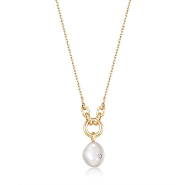 ANIA HAIE GOLD PEARL SPARKLE PENDANT NECKLACE N043-03G