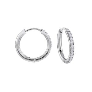 ITALGEM STEEL GEMSTONE HOOPS SEA198