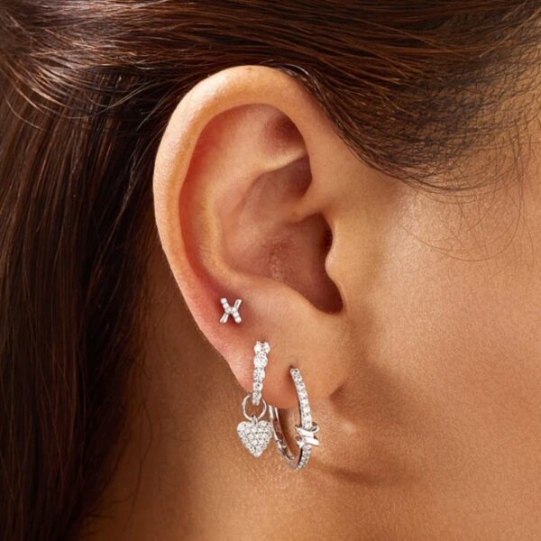 ANIA HAIE SILVER CROSS HOOPS E061-14H - Image 3