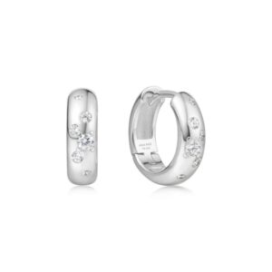ANIA HAIE SILVER CHUBBY HUGGIE HOOP EARRINGS E065-04H