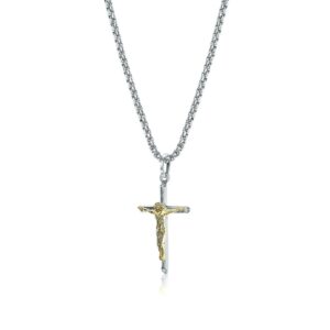 ITALGEM STEEL SIMPLE CRUCIFIX CROSS PENDANT SC78
