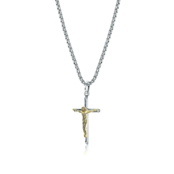 ITALGEM STEEL SIMPLE CRUCIFIX CROSS PENDANT SC78
