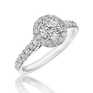 WHITE GOLD DIAMOND HALO RING RRD901-75