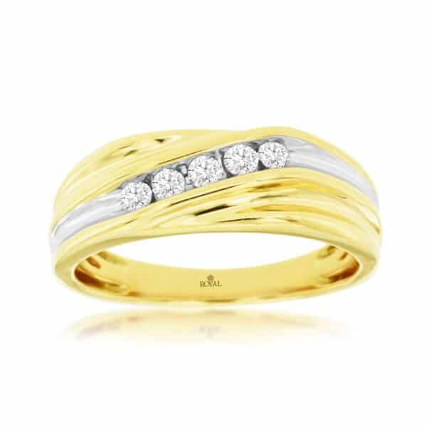 YELLOW & WHITE GOLD DIAMOND BAND C7810D