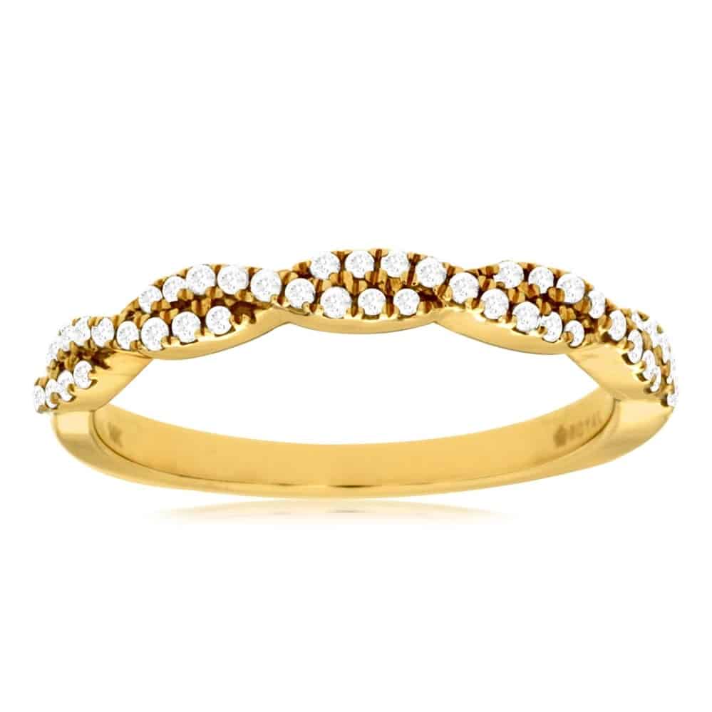 YELLOW GOLD DIAMOND WEDDING BAND C7331D