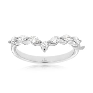 WHITE GOLD DIAMOND V RING WH2992D