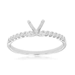 WHITE GOLD ENGAGEMENT SEMI-MOUNT RING W3882S