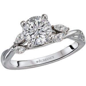 WHITE GOLD DIAMOND SEMI-MOUNT 160112-RD100