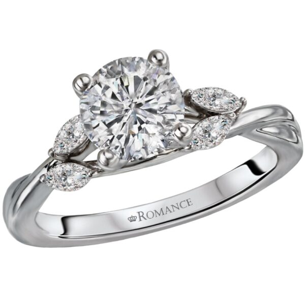 WHITE GOLD DIAMOND SEMI-MOUNT 160112-RD100