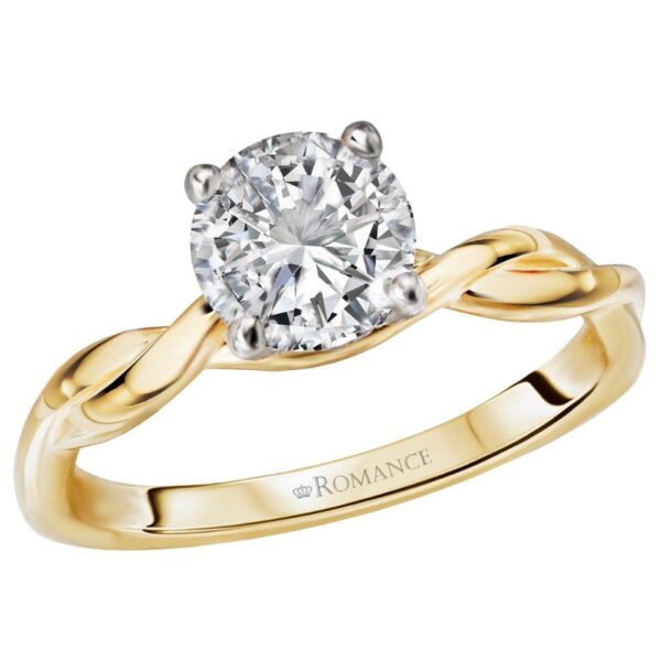 YELLOW GOLD HIDDEN HALO SEMI-MOUNT 160113-RD100Y