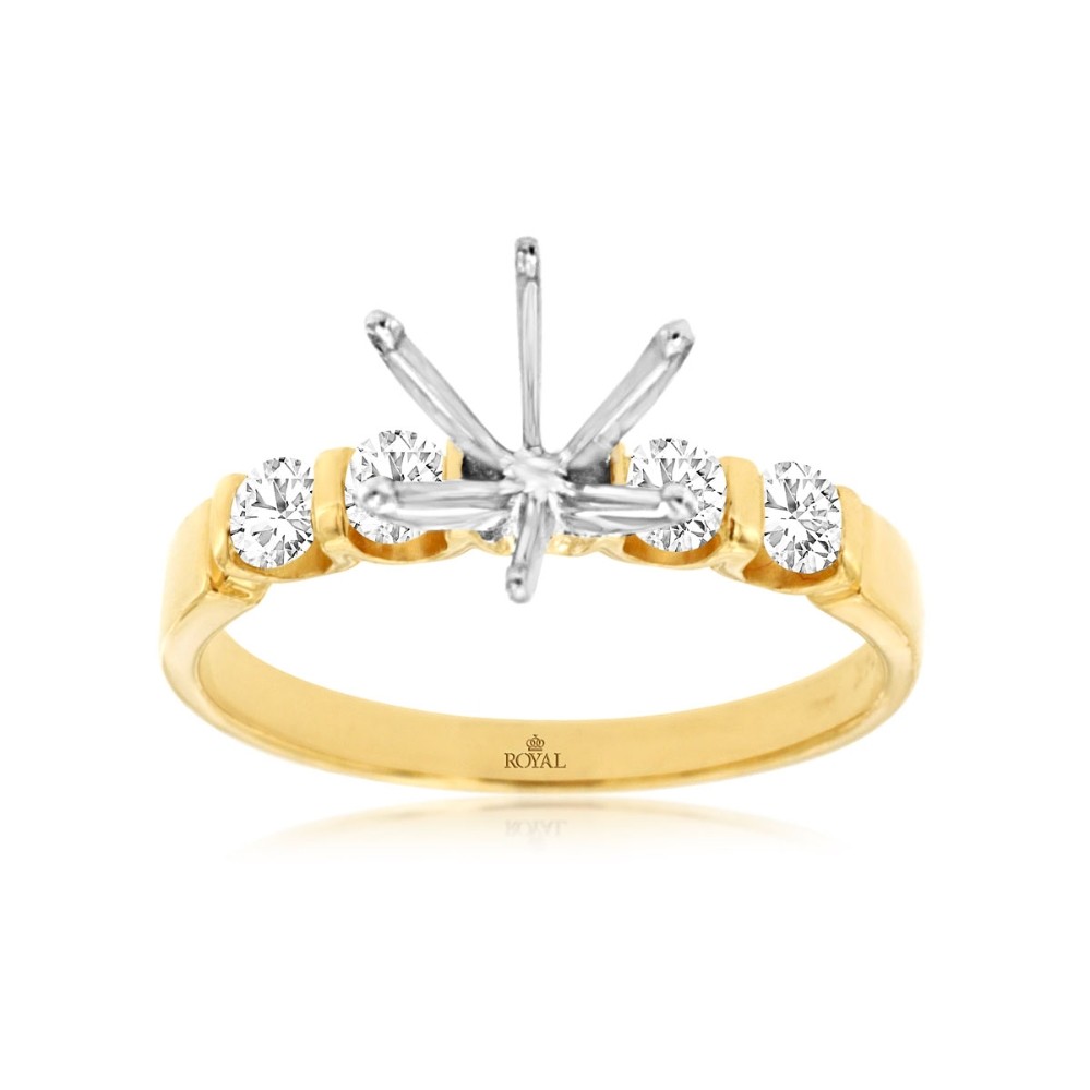 YELLOW GOLD SEMI-MOUNT RING 3678S