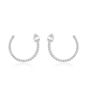 WHITE GOLD DIAMOND HOOP EARRINGS WH3142D
