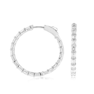WHITE GOLD DIAMOND HOOP EARRINGS WH2398D