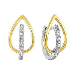 WHITE AND YELLOW GOLD DIAMOND EARRINGS ER34413-1YWSC