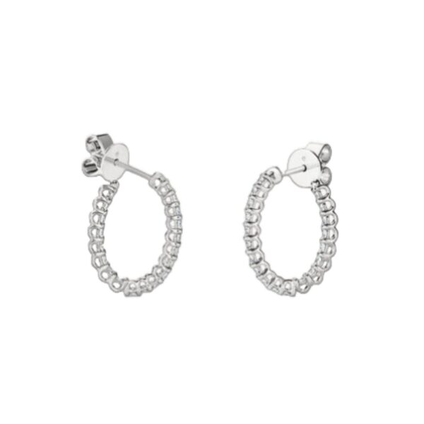HEARTS ON FIRE SIGNATURE OVAL HOOP - SMALL HOOPSIGIO00878W - Image 2