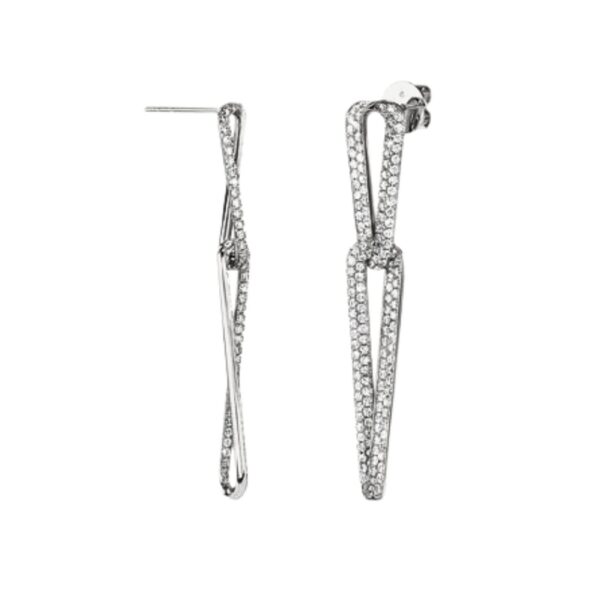 HEARTS ON FIRE INSIDE/OUT PAVE LINK EARRINGS UU30168WGHV475 - Image 2
