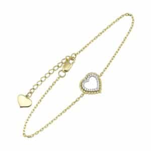 YELLOW GOLD DIAMOND HEART BRACELET BC10525-4YSC