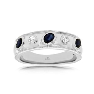WHITE GOLD SAPPHIRE & DIAMOND RING WH2799S