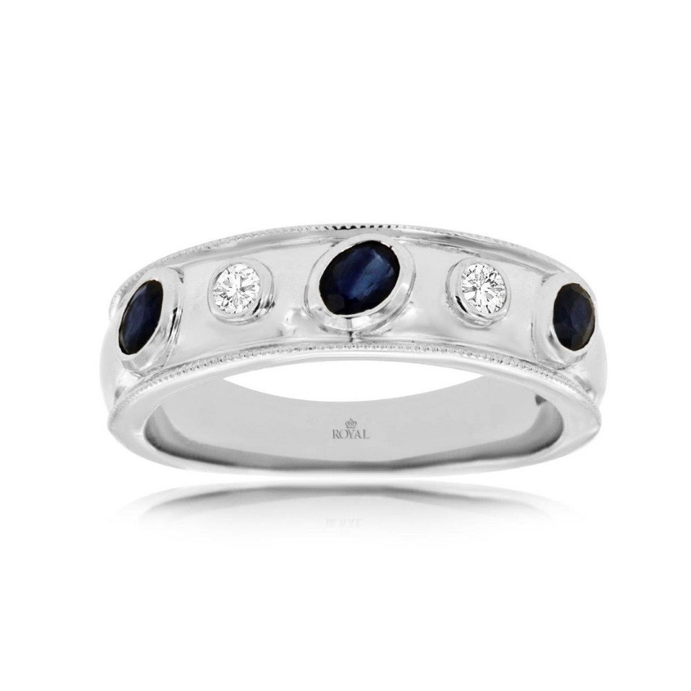 WHITE GOLD SAPPHIRE & DIAMOND RING WH2799S