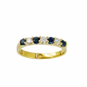 YELLOW GOLD SAPPHIRE & DIAMOND BAND 3776SP