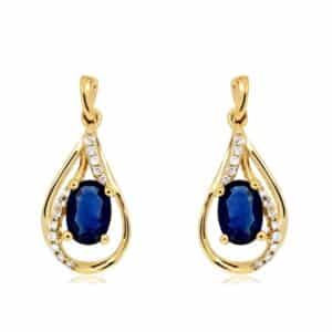 YELLOW GOLD SAPPHIRE & DIAMOND EARRINGS C6805SP