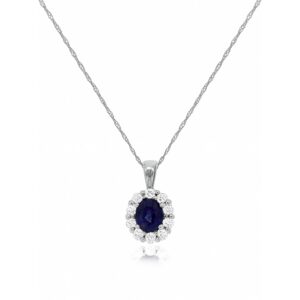 WHITE GOLD SAPPHIRE & DIAMOND PENDANT WP3789S