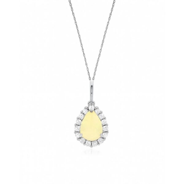 WHITE GOLD OPAL & DIAMOND PENDANT WP3826F
