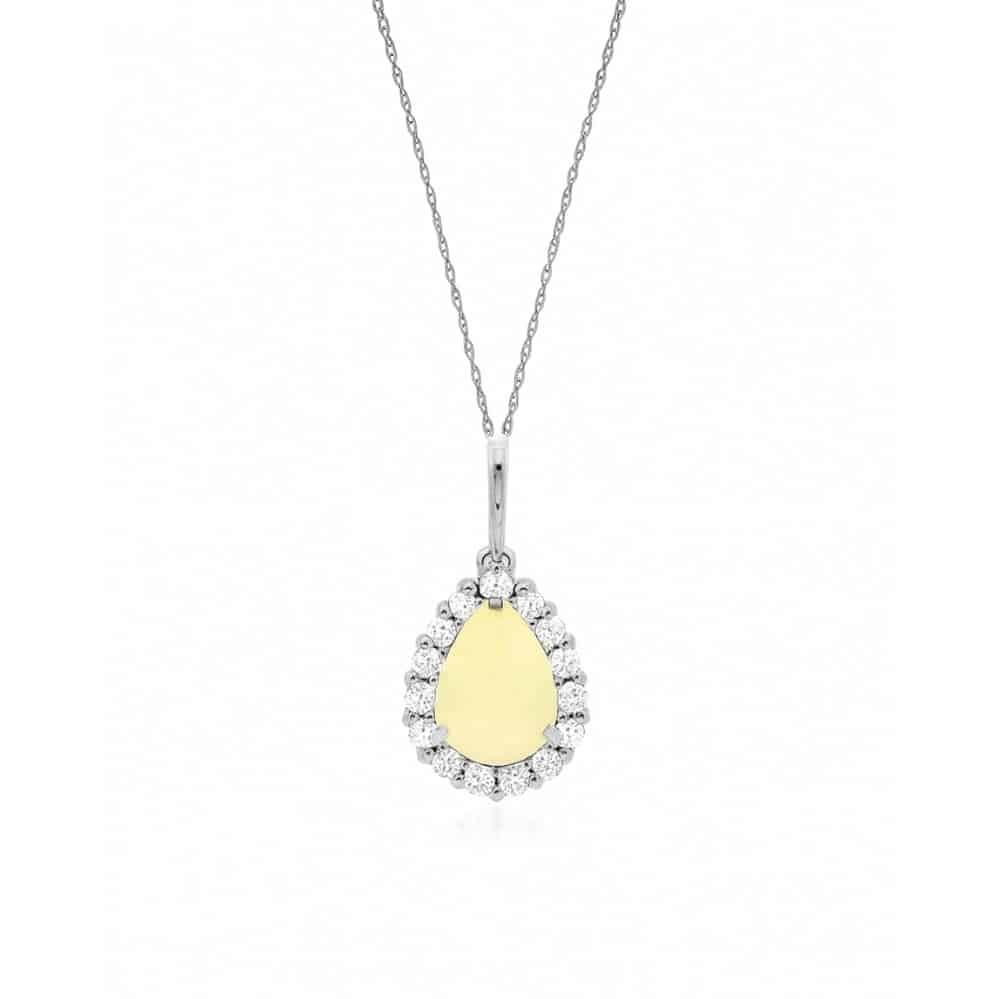 WHITE GOLD OPAL & DIAMOND PENDANT WP3826F