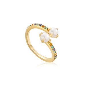 ANIA HAIE GOLD GEM PEARL WRAP RING R054-03G