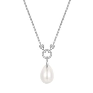ANIA HAIE SILVER LINKED SHELL PEARL DROP NECKLACE N069-05H