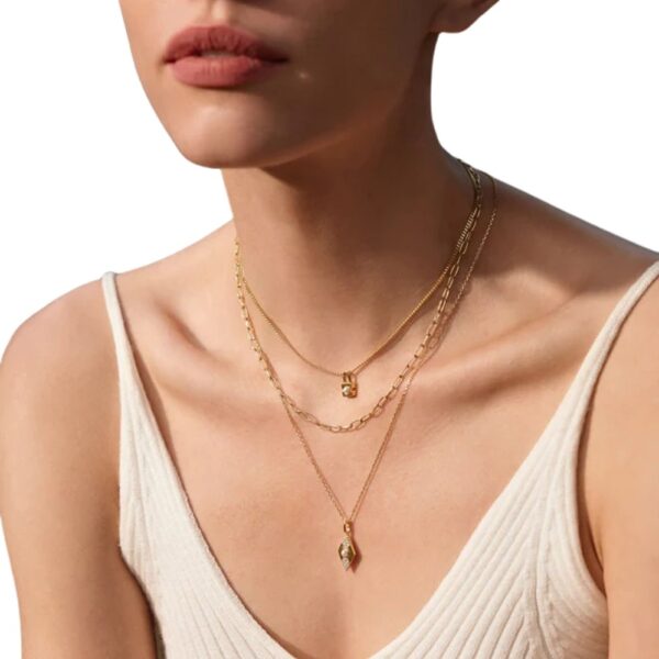 ANIA HAIE GOLD SHELL PEARL PADLOCK NECKLACE N054-02G - Image 2