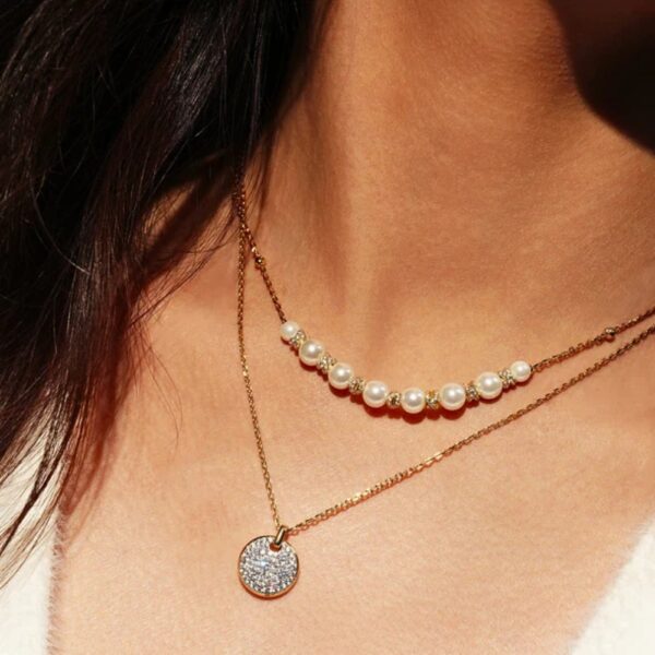 ANIA HAIE GOLD SPARKLING BRAIDED PEARL NECKLACE N069-06G - Image 2