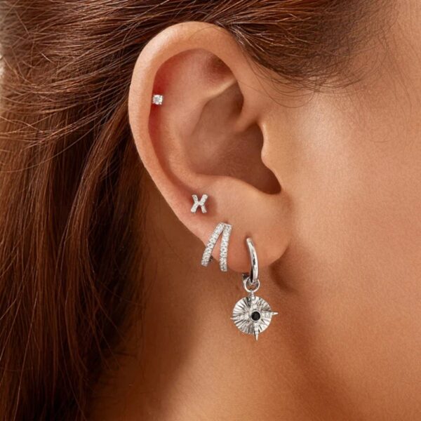 ANIA HAIE SILVER ASTROLABE CHARM HUGGIES E059-20H - Image 3