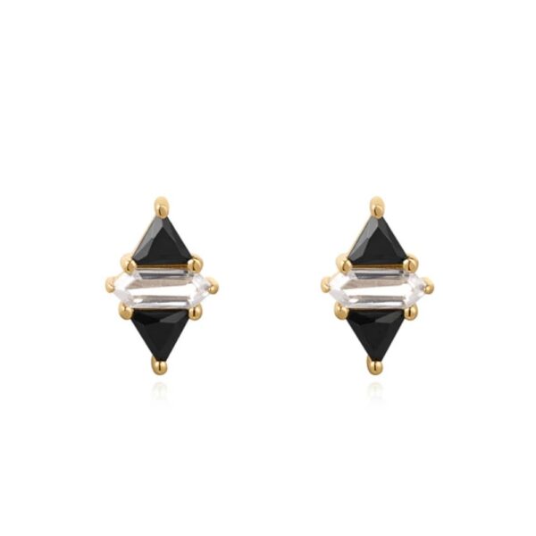 ANIA HAIE GOLD TRIANGLE CUBIC ZIRCONIA STUDS E059-07G - Image 2