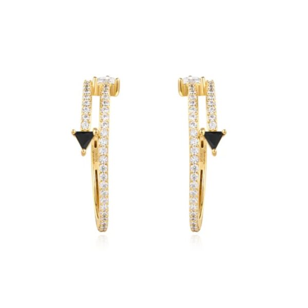 ANIA HAIE GOLD PAVE DOUBLE ARROW STUD HOOPS E059-18G - Image 2